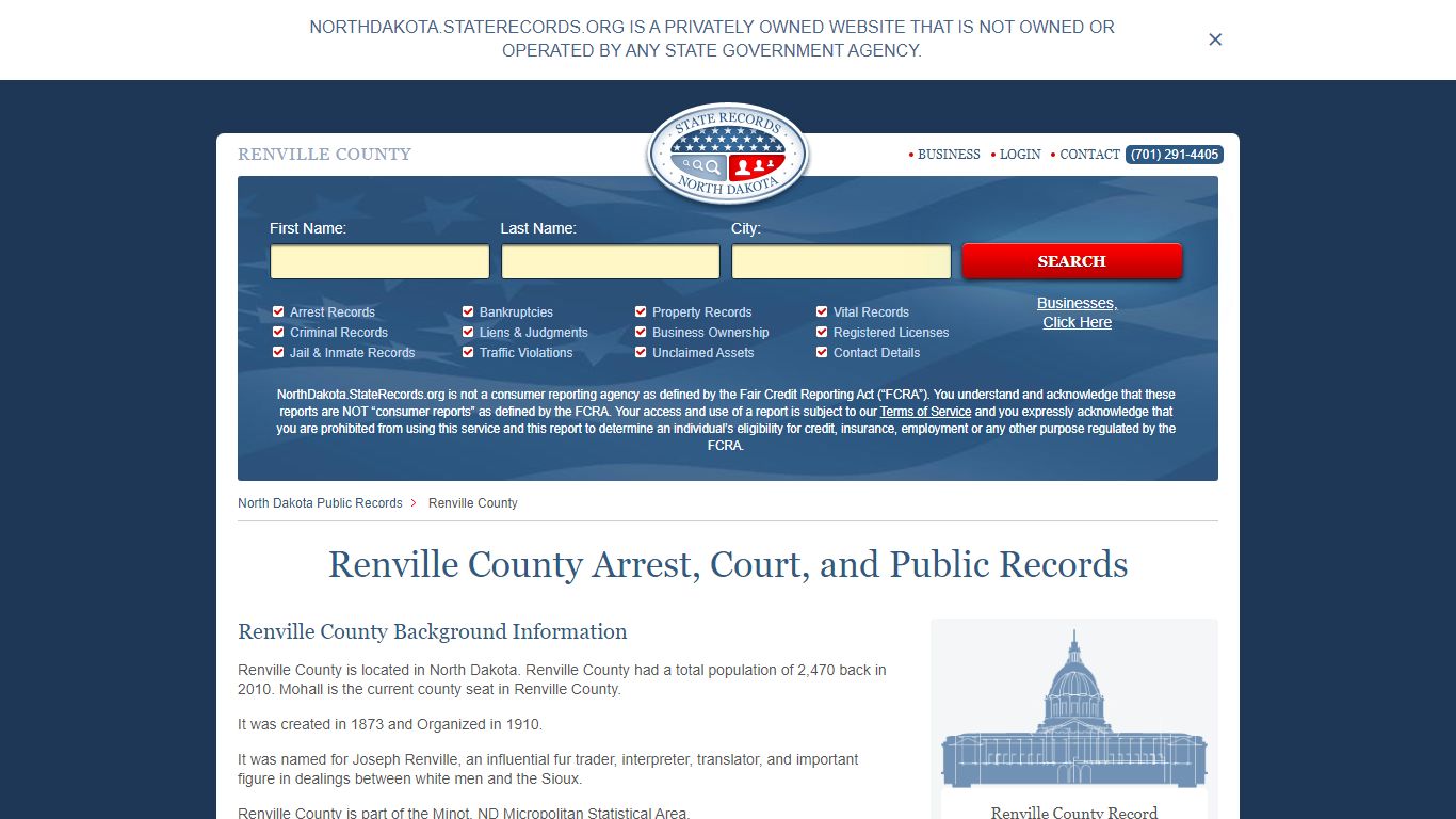 Renville County Arrest, Court, and Public Records