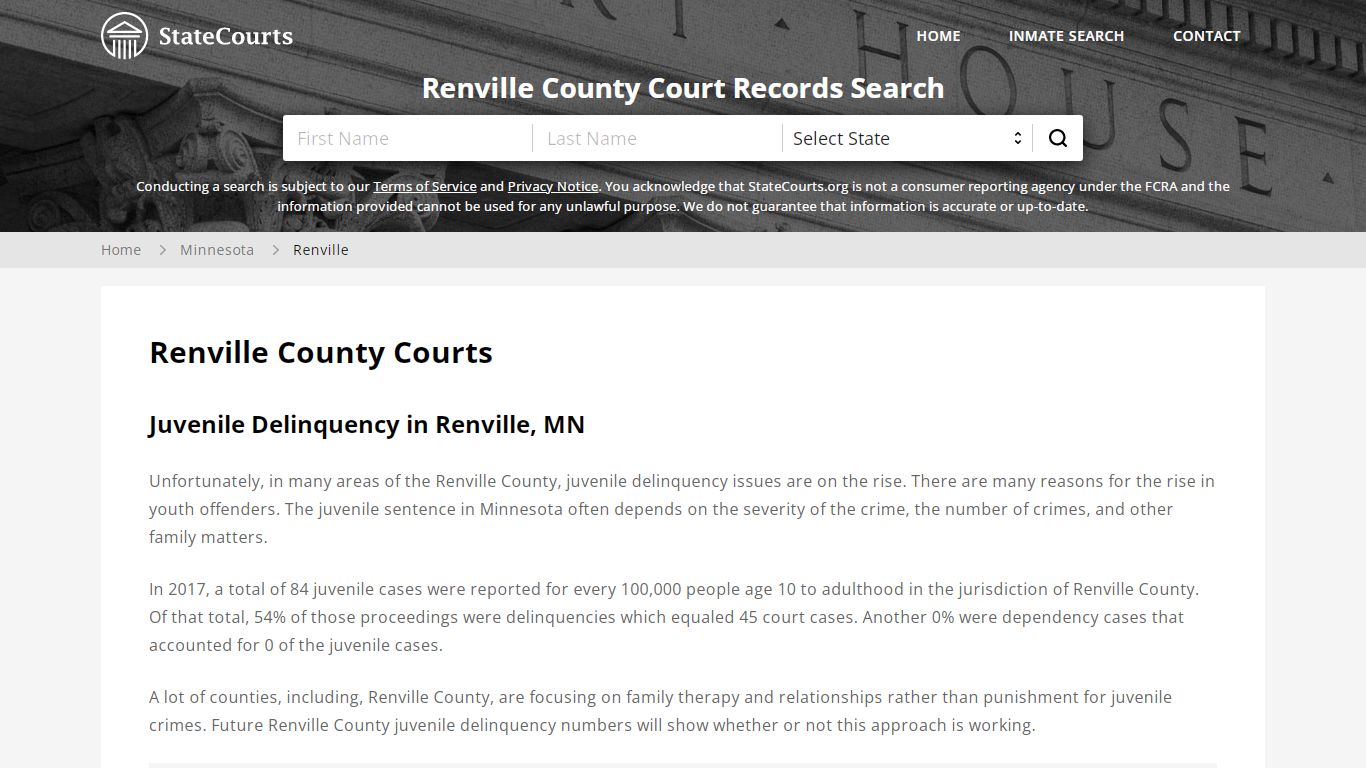 Renville County, MN Courts - Records & Cases - StateCourts